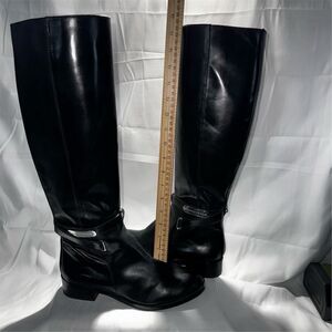 Antonio Melani Women's Black Knee High Riding Boots Low Heel Casual